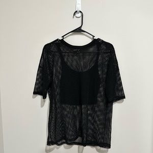 two piece mesh top black